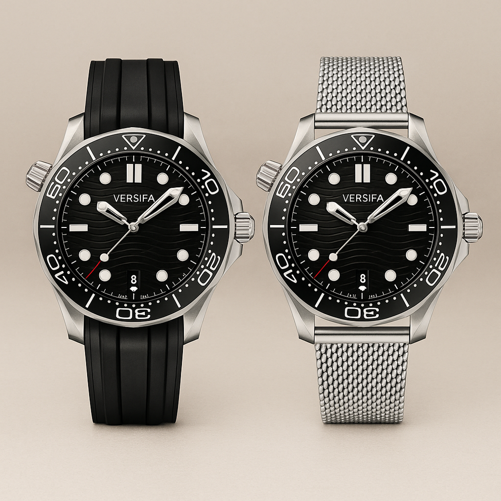2-Strap Set – Milanese Steel & Rubber